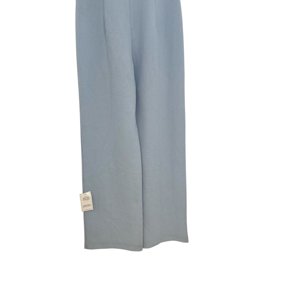 Black Halo Corrine Jumpsuit Blue Draped Wide Leg Made in‎ USA Size 2 NWT - Picture 11 of 16